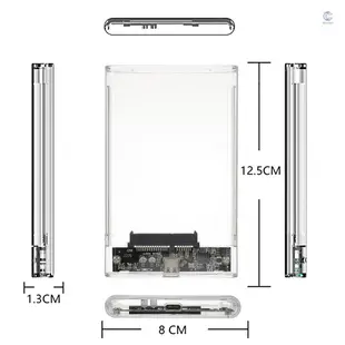 2.5英寸移動硬碟盒 USB3.1 Type-C透明硬碟盒 2.5英寸SATA機械/固態硬碟通用 免工具易安裝