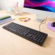 "New USB Wired Keyboard Black | Multimedia Corded Plug & Play PC Laptop AU"