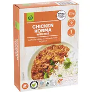 Woolworths Chicken Korma With Rice 375g