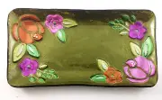 Floral Hand-Blown Fused Glass Plate Lori Siebert for Silvestri Bella Vita ~ 2014