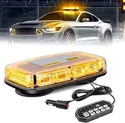 OPP ULITE Beacon Strobe Light Amber with 9 Key Switch, 20 Flashing Mode, 48pcs Led, Roof Top Hazard Flash Emergency Warning Lights for Vehicles Trucks Snow Plows Postal Mail ATV UTV