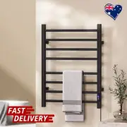 Devanti Heated Towel Rail – 8 Square Bars Electric Warmer Rack with Timer