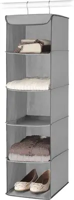 Whitmor 5 Section Closet Organizer - Hanging Shelves with Sturdy 5