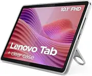 Lenovo Tab Tablet - 10.1" - 4G LTE WUXGA (MediaTek Helio G85, 4GB RAM, 64GB, 60Hz, Wi-Fi 5, Bluetooth 5.3, Android 14) - Moon Grey + Clear Case