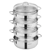 Korkmaz Perla 5 pc Stainless Steel Manti Steamer Cookware Set in Silver