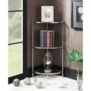 Convenience Concepts Royal Crest 4 Tier Corner Shelf Chrome/Glass 3 Tier