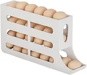 Acunny Egg Storage for Fridge, Rolling Egospenser, Automatic Rolling Eggic Slide Holder, 4-Layer Slide Drop Tray Organiser for Space-saving, Clear Visibility of Farmers