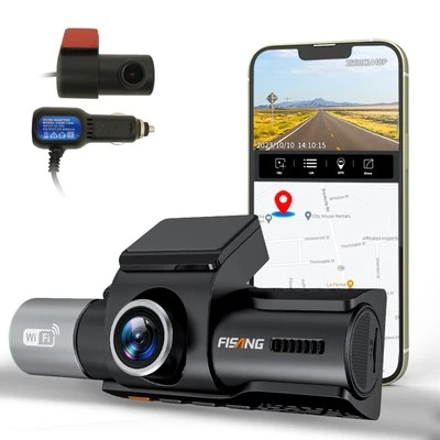dashcam,F7 3 Channel WiFi 360° All Sides Dash Cam, IR Night Vision, 2.7K+1080...