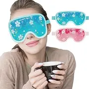 ZNÖCUETÖD Ice Eye Mask Gel Eye Mask Cooling 2 Packs Reusable Cold Eye Mask for Dark Circles and Puffiness, Cold Compress Eye Ice Pack with Soft Plush Backing for Dry Eyes, Migraine, Stress Relief