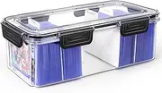 Trading Card Storage Box Compatible with Top Loaders, Sports Cards Baseball Cards Storage Box with 10 Card Dividers
