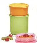 Tupperware Modular Set Stacking Rounds Storage Containers Tropical 3 Piece New