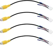OTOTEC 4Pcs 10Pin RCA Car Reversing Camera Cable Adaptor Rear View Large Screen Reversing Wiring Harness for Car Large Screen Machine with Camera Radio DVD