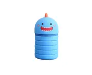 Pencil Case 3D Retractable Silicone Student Stationery Pen Pouch for Office-Blue