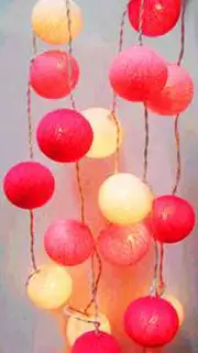 20 Pink 5cm Ball battery string LED - wedding party home event decoration