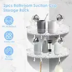 2 Pcs No Drill Wall Caddy Clear Suction Cup Shower Caddy Light Luxury ShTTE