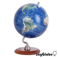 在飛比找松果購物優惠-【SkyGlobe】10吋衛星原貌木質底座立體地球儀 (6.