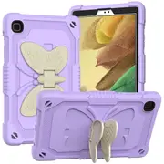 For Samsung Galaxy Tab A7 Lite 2021 8.7 Inch Tablet SM-T225 / T220 Butterfly Fancy Shockproof Heavy Duty Kickstand Case Cover (Purple)