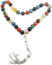[MIACIA] 10mm Tasbih Prayer Bead Agate Stone Islamic Misbaha Rosary Muslim Islam Misbaha Bracelet Moon Star Tasbeeh Sibha 33 Prayer Beads Hand Bracelets, Medium, Stone, Agate