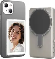 Phone Vlog Selfie Monitor Screen with Magnetic Phone Clip and Remote Control, Back Camera Selfie Monitor for Vlog Selfie Live Streaming, Compatible with iPhone & Android (Grey)
