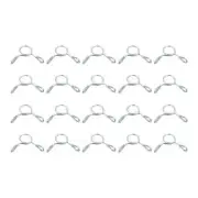 Fuel Line Hose Clips, 20pcs 5mm 65Mn Steel Tubing Spring Clamps (Silver)