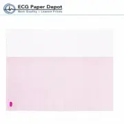 ECG EKG Recording Paper Red Grid HP Compatible 8.50 inches x 11 inches 16 Pack