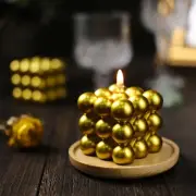 2 GOLD Bubble Cube Unscented Paraffin Wax CANDLES Wedding Centerpieces Events