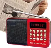 Portable Radio, Digital Card Radio, Portable Handheld Rechargeable Digital FM Radio, Multifunctional Small Radio for Elder