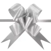 Pull String Butterfly Bows Grey - Wedding Gift Birthday Party Ribbon Sheen 100