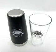 Casamigos Mezcal Metal & Glass Cocktail Shaker Set Agave Logo .