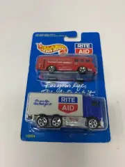 Hot Wheels Rite Aid Pharmacy 2 Vehicle Pack Limited Edition Red Car 19904