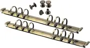 Mogoostry 2PCS A5 Metal 6-Ring Binder Mechanism Replacement Kit with Bronze Metal Clip Ring, Round Ring Binding Spines Combs Set for Binder Planners Organizers