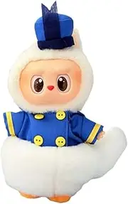 Animal Costume Clothes for 15-17CM Plush Keychain Dolls – Soft Fluffy Outfits for Sitting & Standing Figurines – Collectible Accessory (Doll Not Included) (Navy Duck)