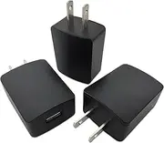 5V2A USB Charger Block for Wall Outlet -UL Certified, Black, 3pcs, 10W Power Adapter Plug for Cell Phones, Tablets, Earphones, Power Banks, Smart Wearables, Toys and More Electronic Gadgets