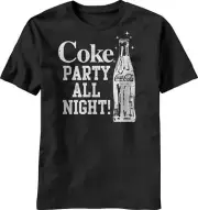 Coca Cola Coke Party All Night Men's Black T-Shirt New