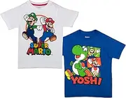 [Nintendo] Super Mario Bros. Boys Mario Kart & Friends Graphic Short Sleeve T-Shirts 2 Pack