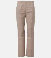 [McQueen] McQueen Kickback checked wool flared pants AU 12 neutrals