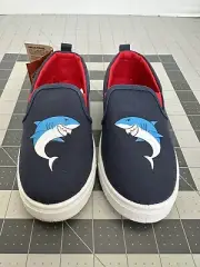 Oomphies Rascal Navy Shark Slide On Sneakers Size 11Y