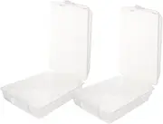 PartyKindom 2PCS Box Large Transparent Plastic Shoe Storage Box Stackable Thickened Design for Men and Women Space Saving Organizer for Sneakers and Casual Shoes White