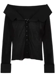 Jacquemus La Chemise Brezza Fine-knit Shirt - Black - 38 (UK10 / S) 38 (UK10 / S)