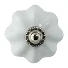 Vintage Flower Ceramic Drawer Knob Interior Furniture Cupboard Door Handle White
