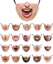 Sztxj 21 pcs Funny Expression Happy Mood Printed Themed Face Mask Reusable Cotton Mouth Masks Men Women Outdoors Cycling Camping Mask