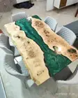 Epoxy, Luxury dining Table, sofa, Side center table top Live Edge Walnut Table