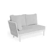 Siano Modular Left Arm 2 Seater Matte White with Light Grey Cushion