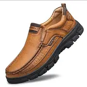 Men's Casual Slip-On Loafers – Lightweight Breathable Walking Shoes with Non-Slip Sole, Comfortable Leather Design