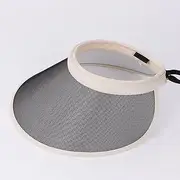 [LAYBAY] Women Sun Visor Hat Empty Top Hat Outdoor Hat Female Summer Couple UV Protection Sun Hat Sun Hat, 56~58cm (Color : Beige)