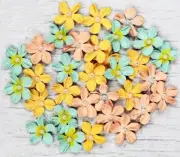 Pearl Petites Paper Flowers, Pastel Palette, 32/Pkg - Little Birdie #CR69573