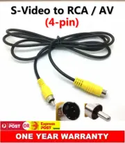 1.5M S-VIDEO TO RCA AV CABLE DVD CORD SVHS S-VHS M/M TV 4PIN GOLD MALE CORD AU