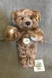 New Steiff Cinnamon ? Lt Brown Genuine Mohair Classic Teddy Bear Squeaker 005114