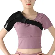 Single - Shoulder Support Brace - Breathable Ok Cloth Sports Shoulder Strap, Adjustable Shoulder Pads for Subluxation, Dislocation, Fractured Bones, Gym Sports Men Women Unisex,Black