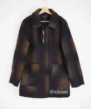 Pendleton USA Wool Blend Lined Topper Coat Size XL